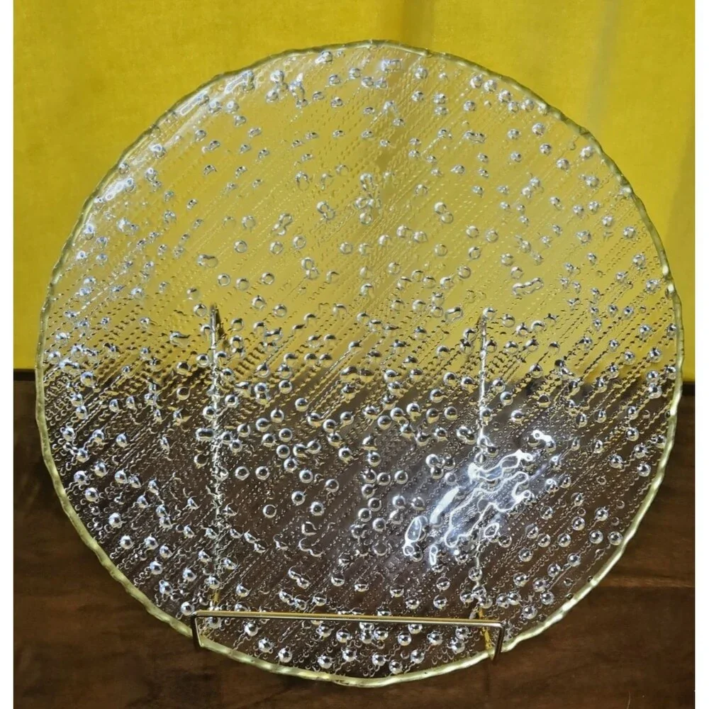 Artistic Accents Clear Bubble Glass Platter – 12.75